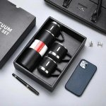 فلاسک سه فنجان مشکی هدیه تبلیغاتی