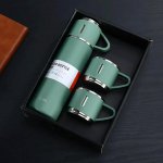 فلاسک سه فنجان سبز هدیه تبلیغاتی