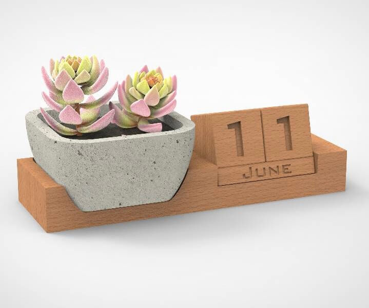 Wooden desktop calendar تقویم رو میزی چوبی